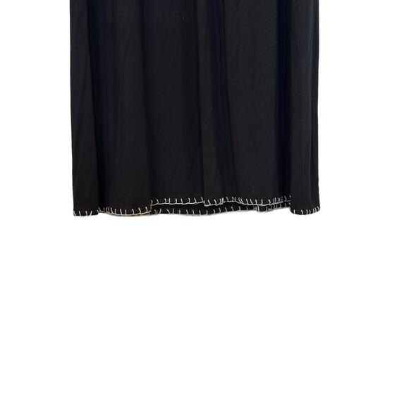 Chelsea & Theodore Embroidered Dress Petite L Sleeveless Black Knit Maxi Dress - Picture 7 of 10